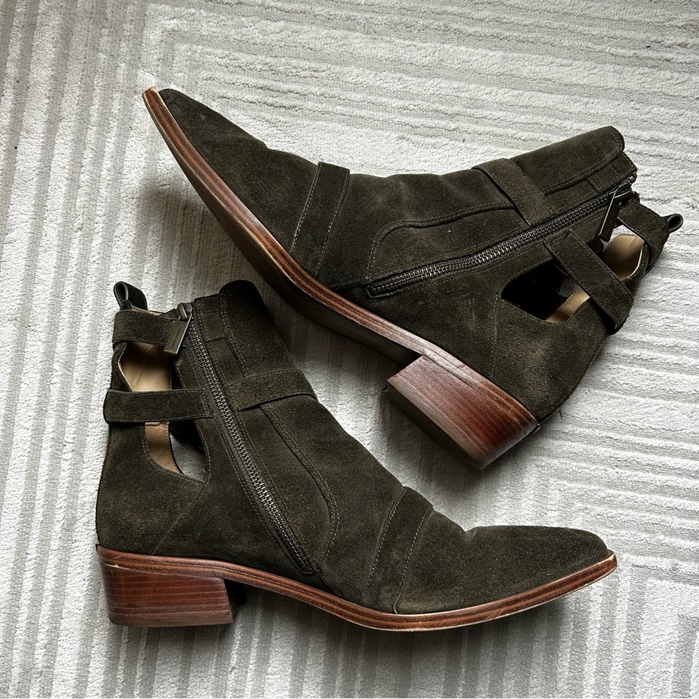 Michael Kors Dark Green Ankle Booties with Buckles - Picture 6 of 8